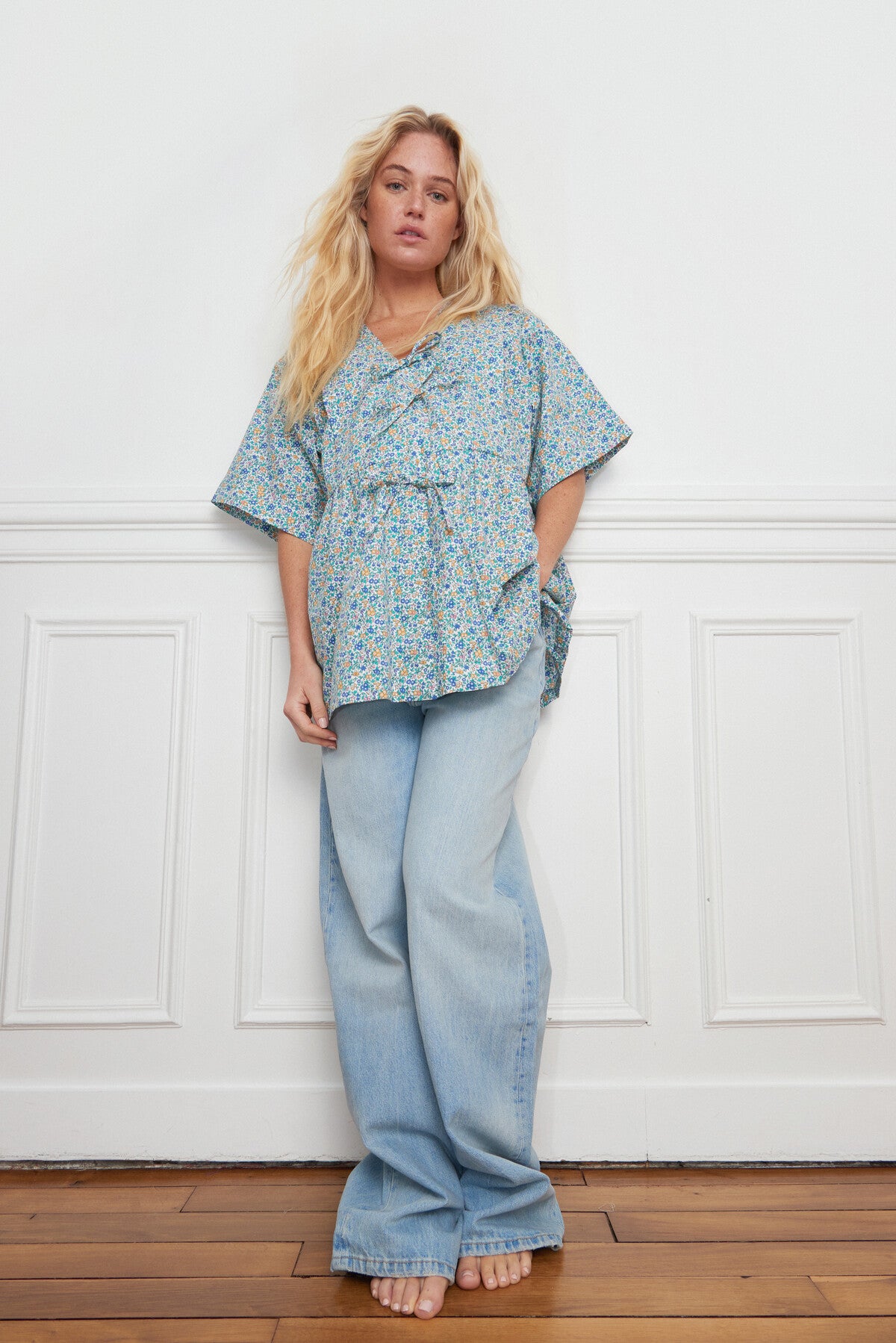 BLOUSE LIENS LIBERTY VERT
