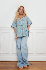 BLOUSE LIENS LIBERTY VERT