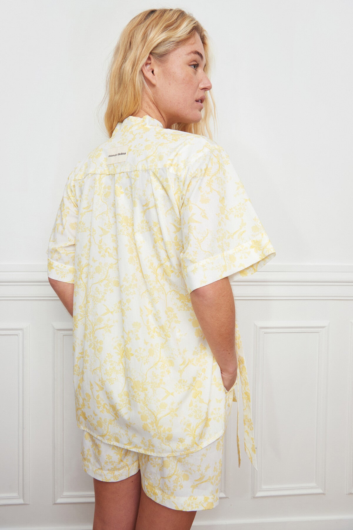 CHEMISE KIMONO JAUNE & BLANC