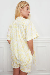 CHEMISE KIMONO JAUNE & BLANC
