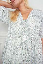 BLOUSE LIENS BLEU CIEL