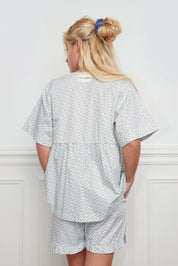 BLOUSE LIENS BLEU CIEL
