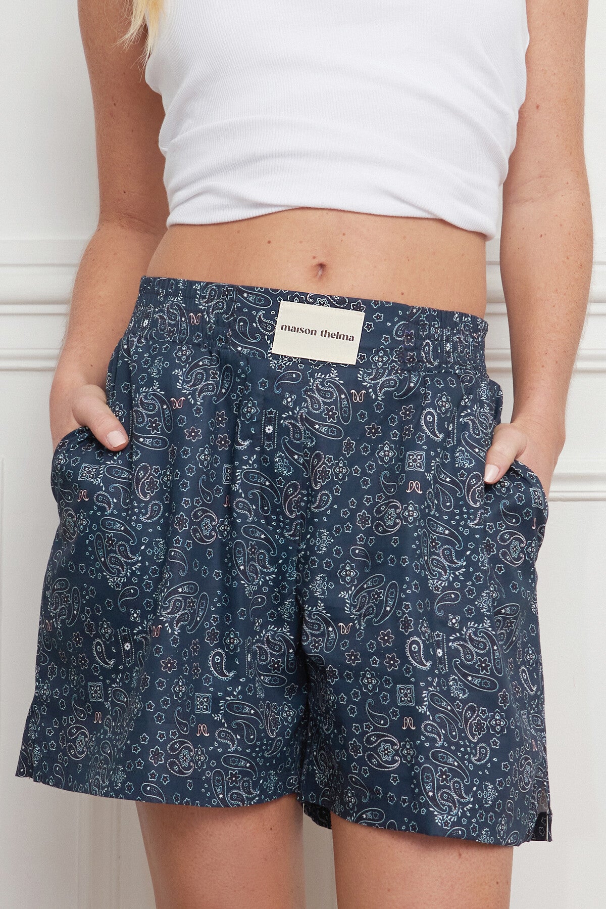 SHORT CACHEMIRE BLEU NUIT