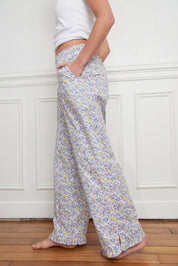 PANTALON À VOLANTS LIBERTY LILAS
