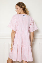 ROBE COURTE À FLEURS TERRACOTA