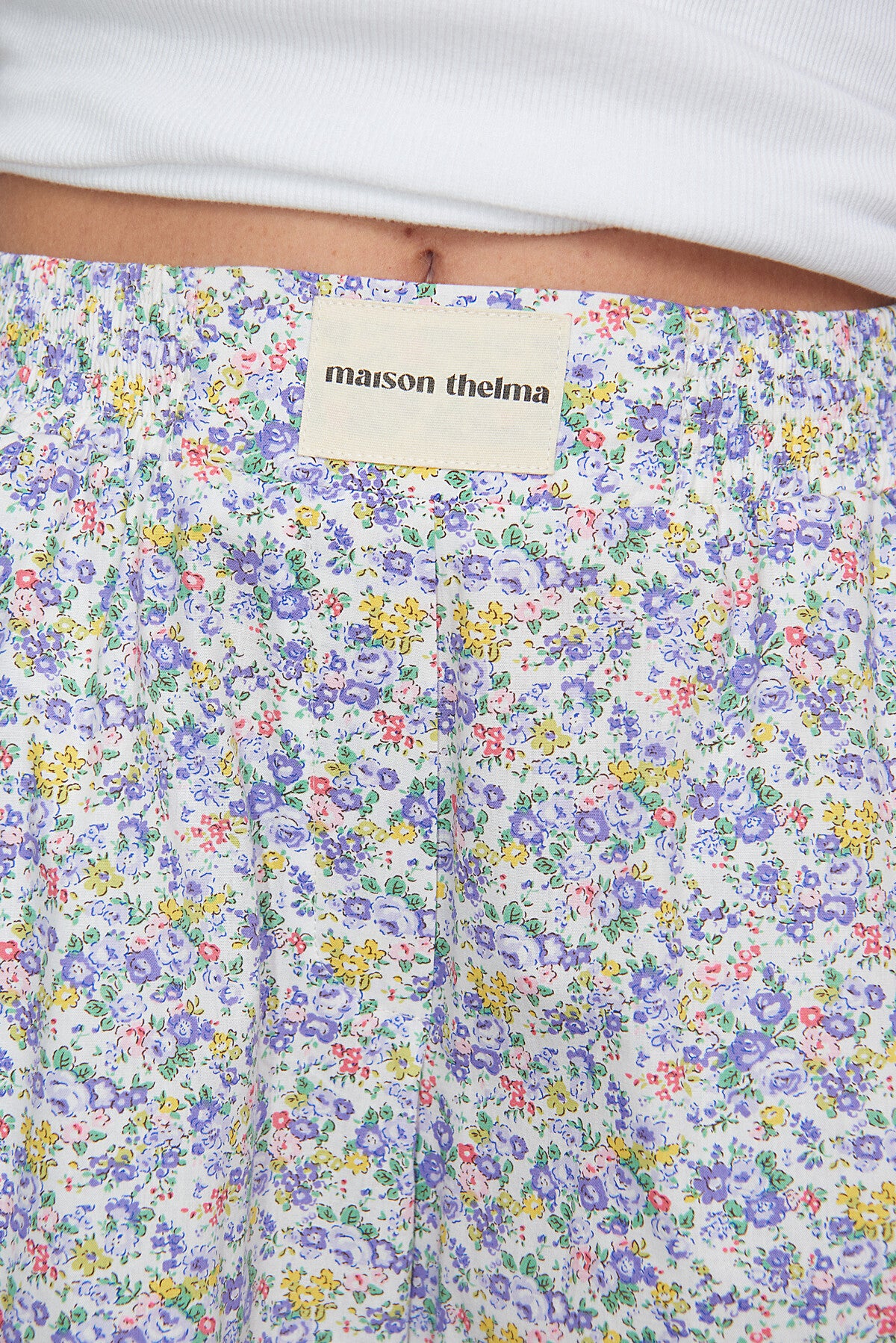 PANTALON À VOLANTS LIBERTY LILAS