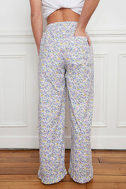 PANTALON À VOLANTS LIBERTY LILAS