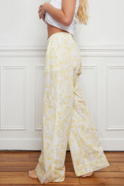 PANTALON PALAZZO JAUNE & BLANC