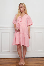 ROBE COURTE SEERSUCKER CORAIL